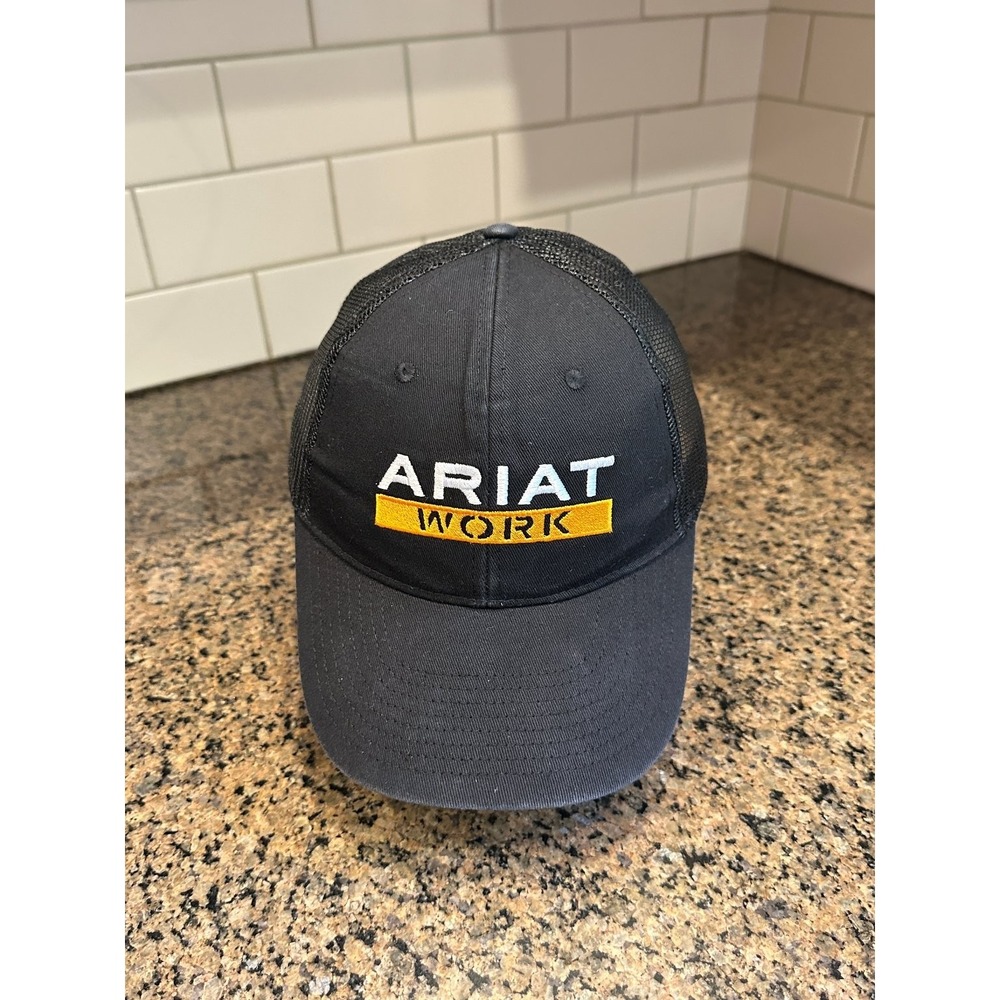 ARIAT Hat Trucker Snapback Men's Adjustable Black Mesh ARIAT WORK